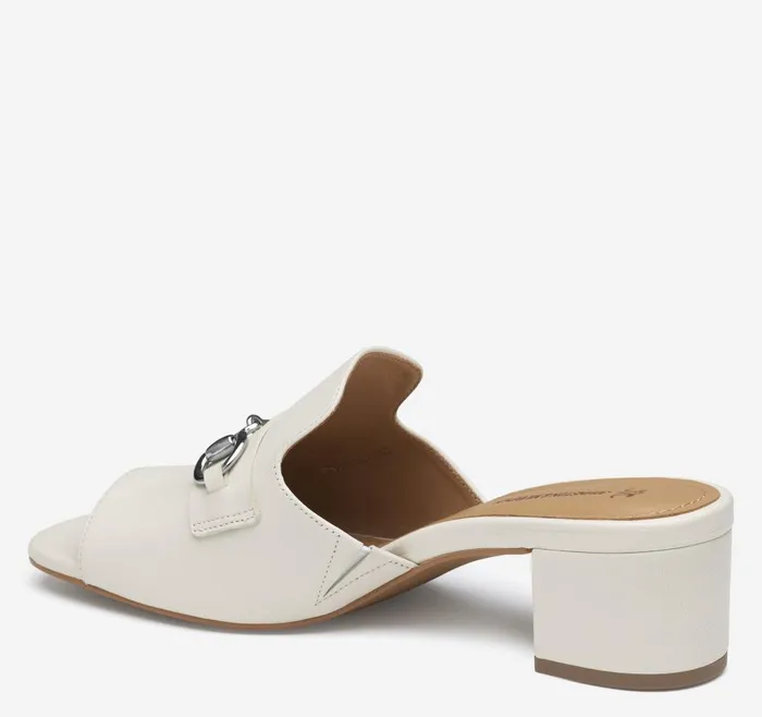 Johnston and Murphy Edith Bit Slide Bone Glove Leather Women Heels and Platform Wedges Johnston and Murphy Edith Bit Slide Bone Glove Leather Women Heels and Platform Wedges