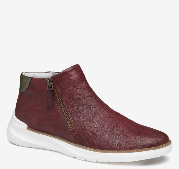 Johnston and Murphy Emery Zip Bootie Wine Washed Italian Sheepskin Women Boots and Booties Johnston and Murphy Emery Zip Bootie Wine Washed Italian Sheepskin Women Boots and Booties