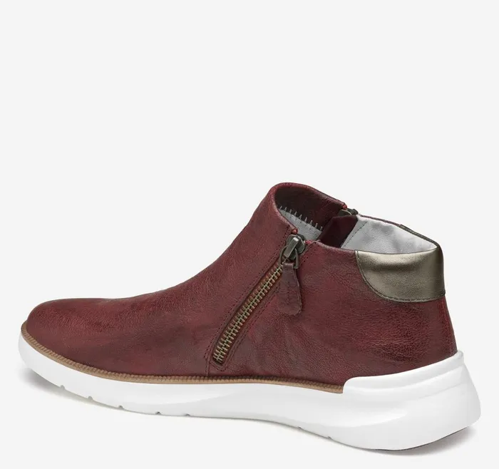 Johnston and Murphy Emery Zip Bootie Wine Washed Italian Sheepskin Women Boots and Booties Johnston and Murphy Emery Zip Bootie Wine Washed Italian Sheepskin Women Boots and Booties