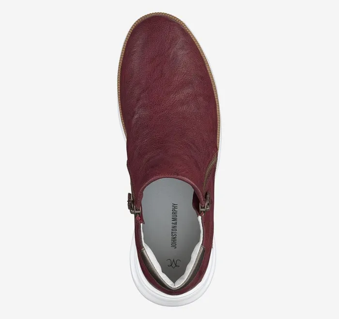 Johnston and Murphy Emery Zip Bootie Wine Washed Italian Sheepskin Women Boots and Booties Johnston and Murphy Emery Zip Bootie Wine Washed Italian Sheepskin Women Boots and Booties