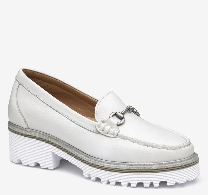 Johnston and Murphy Emmalynn Bit Loafer White Calfskin Women Mules and Loafers Johnston and Murphy Emmalynn Bit Loafer White Calfskin Women Mules and Loafers