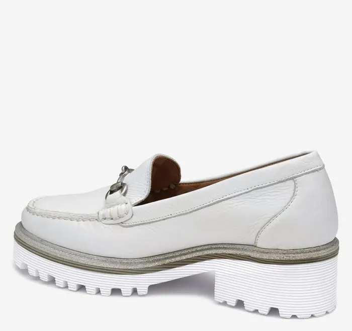 Johnston and Murphy Emmalynn Bit Loafer White Calfskin Women Mules and Loafers Johnston and Murphy Emmalynn Bit Loafer White Calfskin Women Mules and Loafers