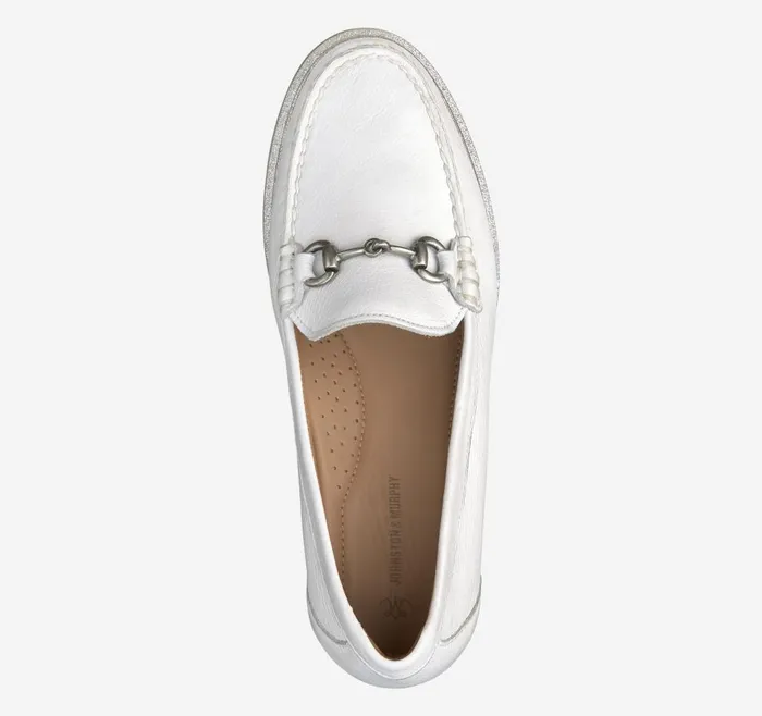 Johnston and Murphy Emmalynn Bit Loafer White Calfskin Women Mules and Loafers Johnston and Murphy Emmalynn Bit Loafer White Calfskin Women Mules and Loafers