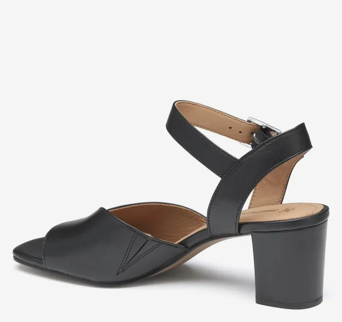 Johnston and Murphy Evelyn AnkleStrap Sandal Black Glove Leather Women Heels and Platform Wedges Johnston and Murphy Evelyn AnkleStrap Sandal Black Glove Leather Women Heels and Platform Wedges