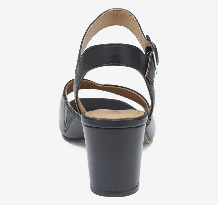Johnston and Murphy Evelyn AnkleStrap Sandal Black Glove Leather Women Heels and Platform Wedges Johnston and Murphy Evelyn AnkleStrap Sandal Black Glove Leather Women Heels and Platform Wedges