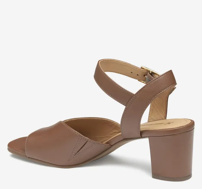 Johnston and Murphy Evelyn AnkleStrap Sandal Cognac Glove Leather Women Heels and Platform Wedges Johnston and Murphy Evelyn AnkleStrap Sandal Cognac Glove Leather Women Heels and Platform Wedges