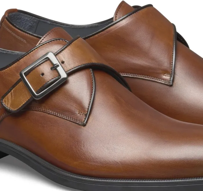 Johnston and Murphy Flynch Monk Strap Tan Italian Calfskin Men SlipOns Johnston and Murphy Flynch Monk Strap Tan Italian Calfskin Men SlipOns
