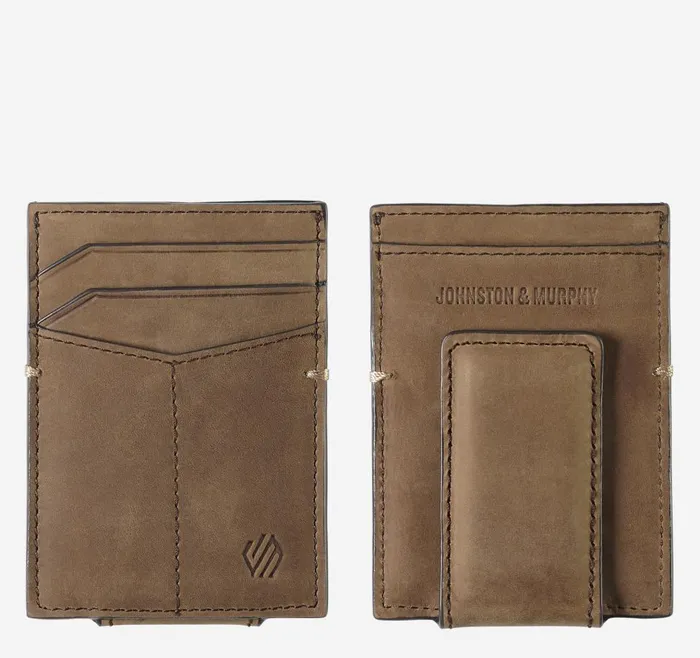 Johnston and Murphy Jackson Front Pocket Wallet Tan Oiled Men Wallets