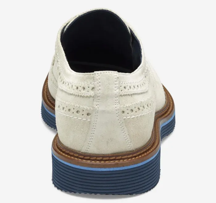 Johnston and Murphy Jenson Longwing Offwhite Italian Suede Men LaceUps Johnston and Murphy Jenson Longwing Offwhite Italian Suede Men LaceUps