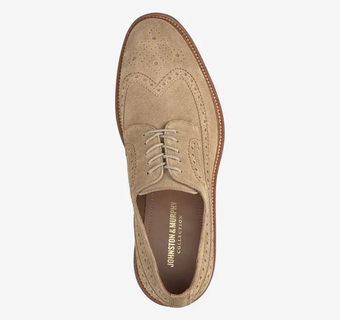 Johnston and Murphy Jenson Longwing Taupe Italian Suede Men LaceUps Johnston and Murphy Jenson Longwing Taupe Italian Suede Men LaceUps