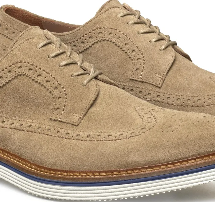 Johnston and Murphy Jenson Longwing Taupe Italian Suede Men LaceUps Johnston and Murphy Jenson Longwing Taupe Italian Suede Men LaceUps