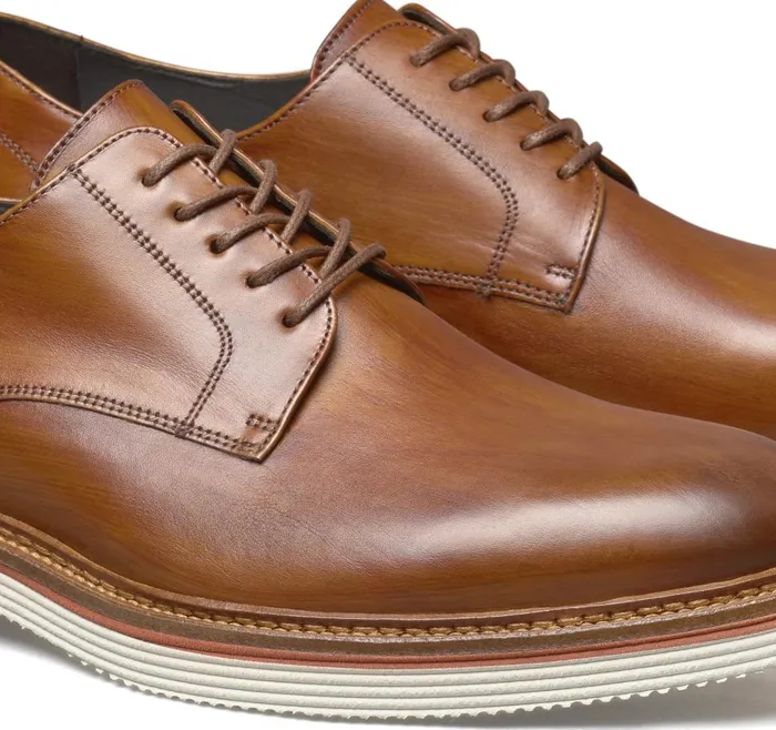 Johnston and Murphy Jenson Plain Toe Tan Italian Calfskin Men LaceUps Johnston and Murphy Jenson Plain Toe Tan Italian Calfskin Men LaceUps