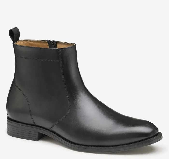 Johnston and Murphy Lewis Zip Boot Black Full Grain Men Boots