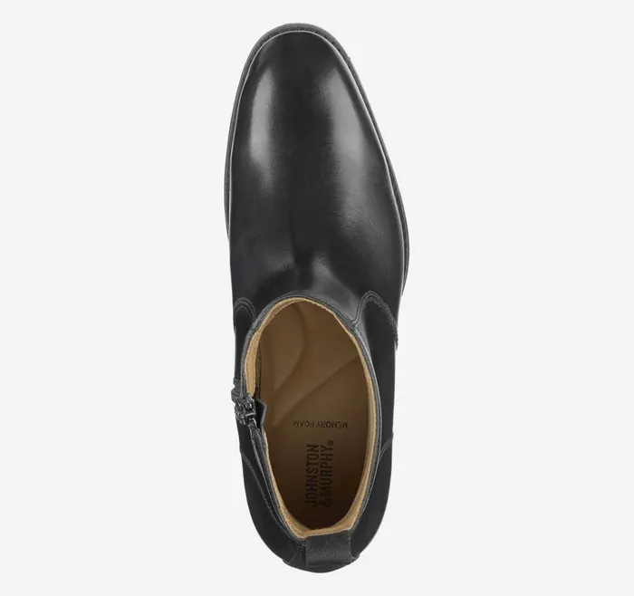 Johnston and Murphy Lewis Zip Boot Black Full Grain Men Boots Johnston and Murphy Lewis Zip Boot Black Full Grain Men Boots