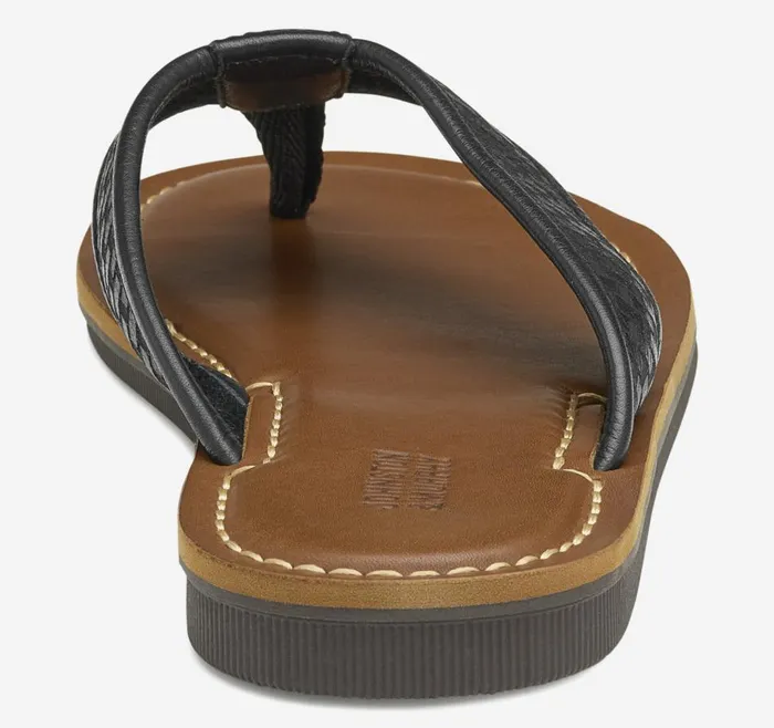 Johnston and Murphy Norris LaserWeave Thong Black Full Grain Men Sandals Johnston and Murphy Norris LaserWeave Thong Black Full Grain Men Sandals