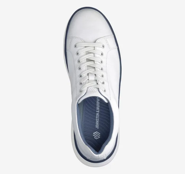 Johnston and Murphy Oasis LaceToToe White Full Grain Men Sneakers