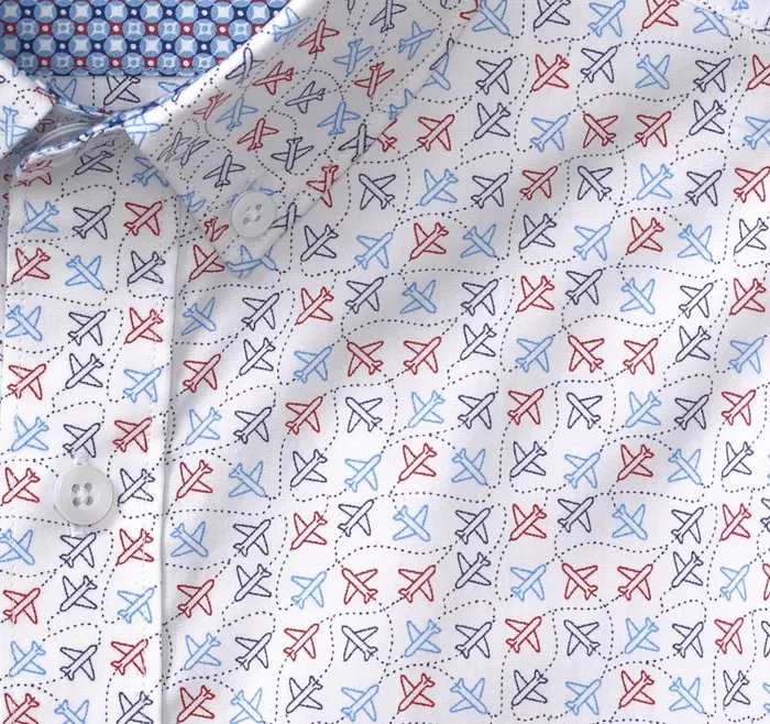 Johnston and Murphy Printed Cotton ShortSleeve Shirt White Flying Airplane Men ShortSleeve Shirts Johnston and Murphy Printed Cotton ShortSleeve Shirt White Flying Airplane Men ShortSleeve Shirts