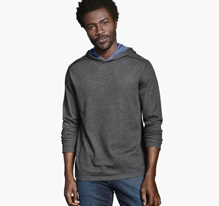 Johnston and Murphy Reversible Knit Hoodie Charcoalblue Men Loungewear