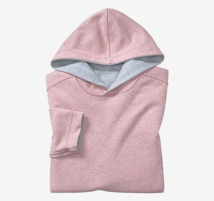 Johnston and Murphy Reversible Knit Hoodie Light Bluepink Men Loungewear