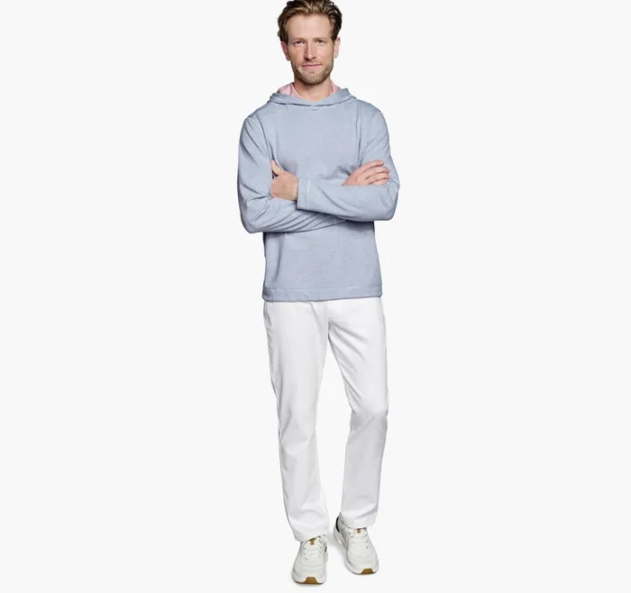 Johnston and Murphy Reversible Knit Hoodie Light Bluepink Men Loungewear