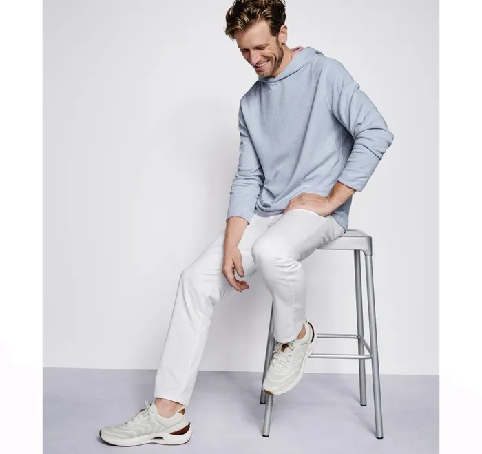Johnston and Murphy Reversible Knit Hoodie Light Bluepink Men Loungewear