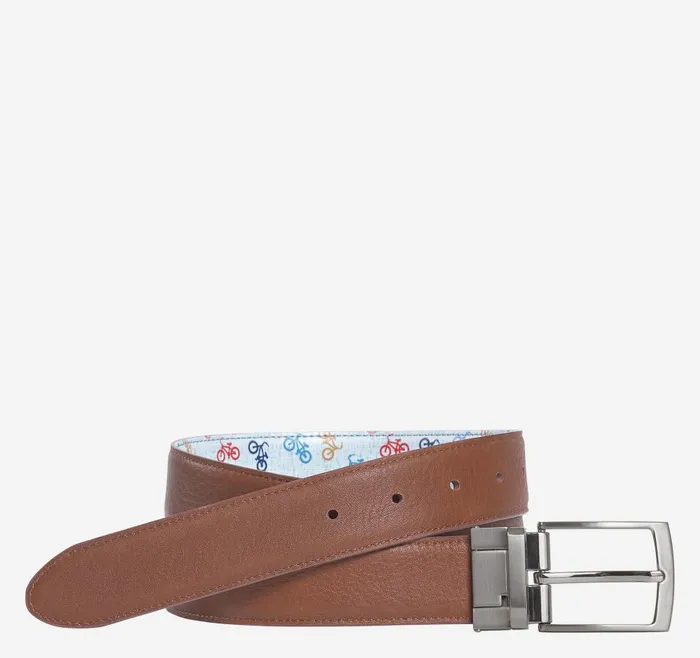 Johnston and Murphy Reversible Printed Leather Belt Tanbicycles Men Belts Johnston and Murphy Reversible Printed Leather Belt Tanbicycles Men Belts