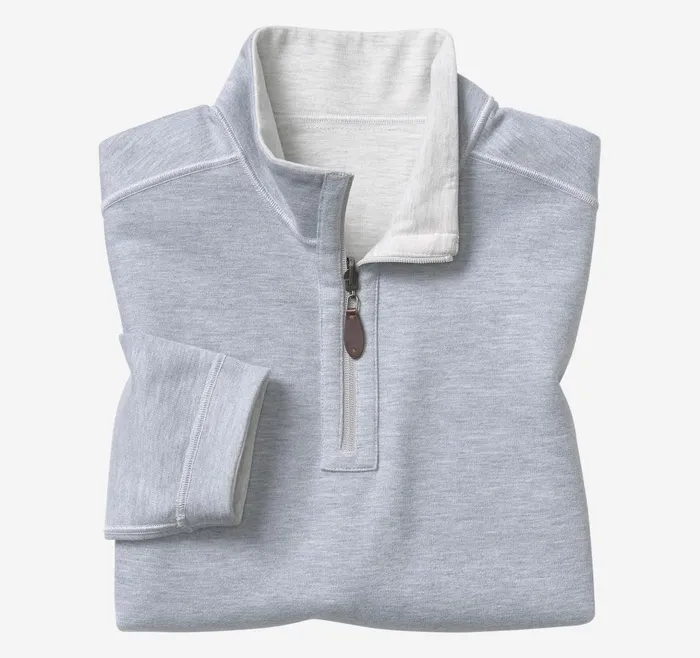 Johnston and Murphy Reversible Solid QuarterZip Whitestorm Men Sweaters and Knits
