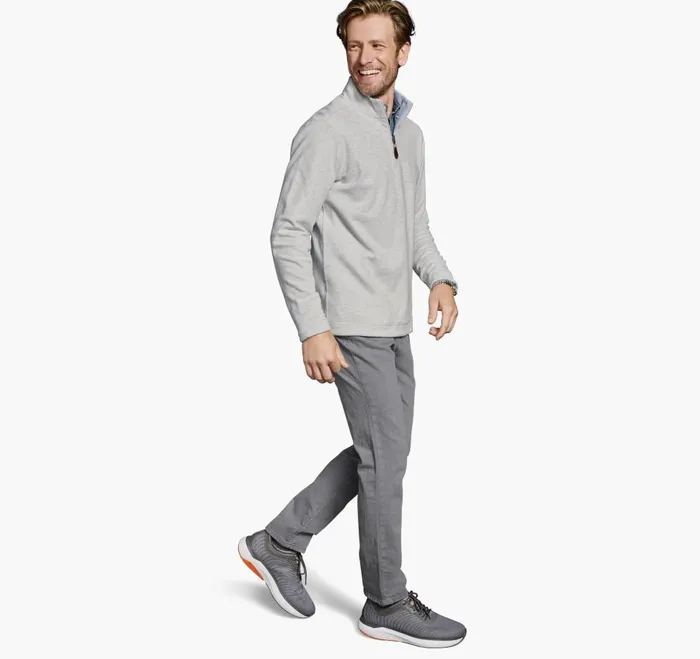 Johnston and Murphy Reversible Solid QuarterZip Whitestorm Men Sweaters and Knits