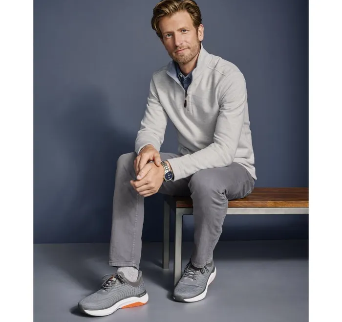 Johnston and Murphy Reversible Solid QuarterZip Whitestorm Men Sweaters and Knits