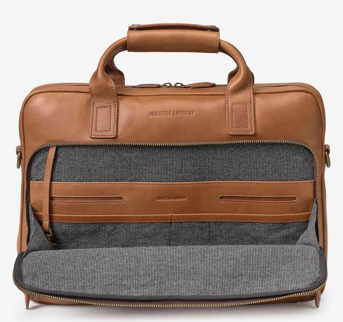 Johnston and Murphy Rhodes Briefcase Tan Full Grain Men Backpacks and Briefcases Johnston and Murphy Rhodes Briefcase Tan Full Grain Men Backpacks and Briefcases