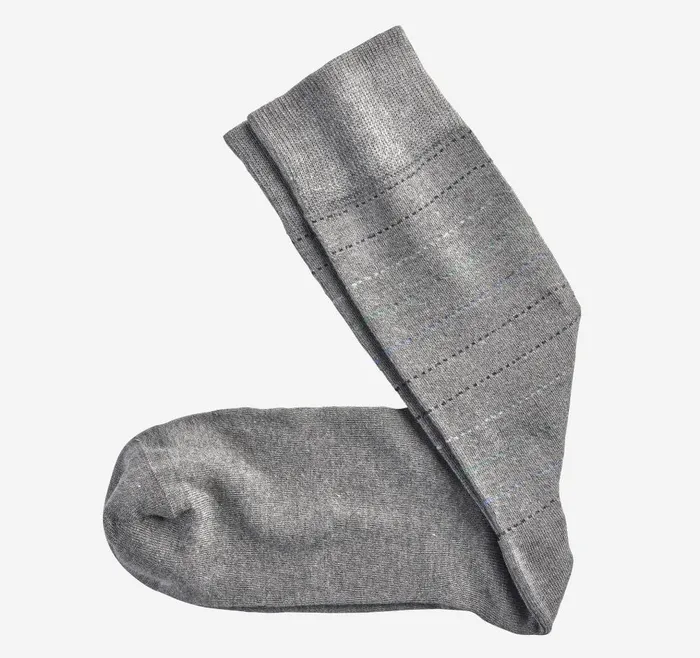 Johnston and Murphy Striped Dress Socks Gray Dotted Stripe Men Socks