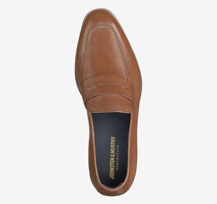 Johnston and Murphy Taylor Penny Tan Italian Calfskin Men SlipOns Johnston and Murphy Taylor Penny Tan Italian Calfskin Men SlipOns