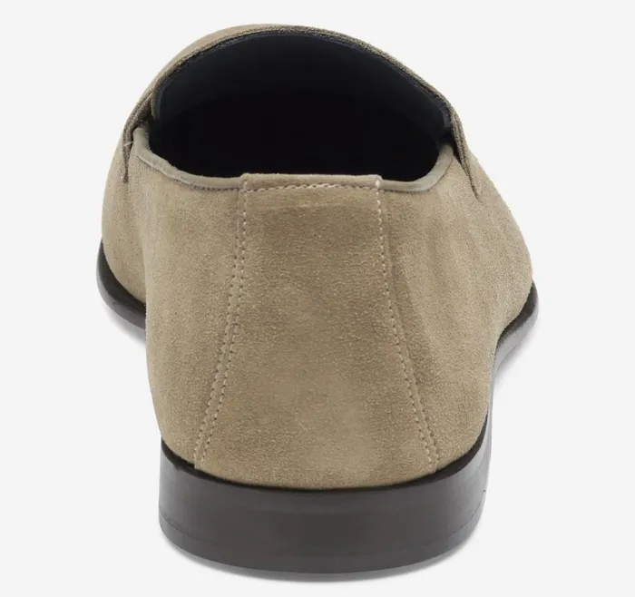 Johnston and Murphy Taylor Penny Taupe Italian Suede Men SlipOns Johnston and Murphy Taylor Penny Taupe Italian Suede Men SlipOns