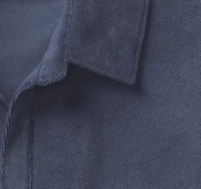 Johnston and Murphy Terry Open Collar Polo Navy Men Polos and Tees