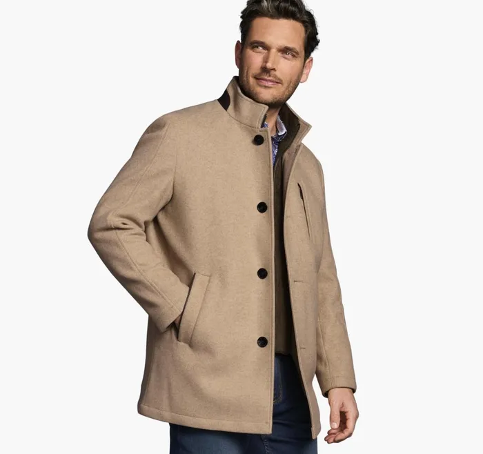 Johnston and Murphy Upton Car Coat Camel Men Coats Jackets and Vests