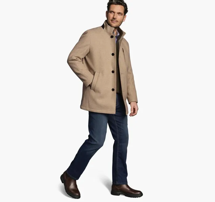 Johnston and Murphy Upton Car Coat Camel Men Coats Jackets and Vests