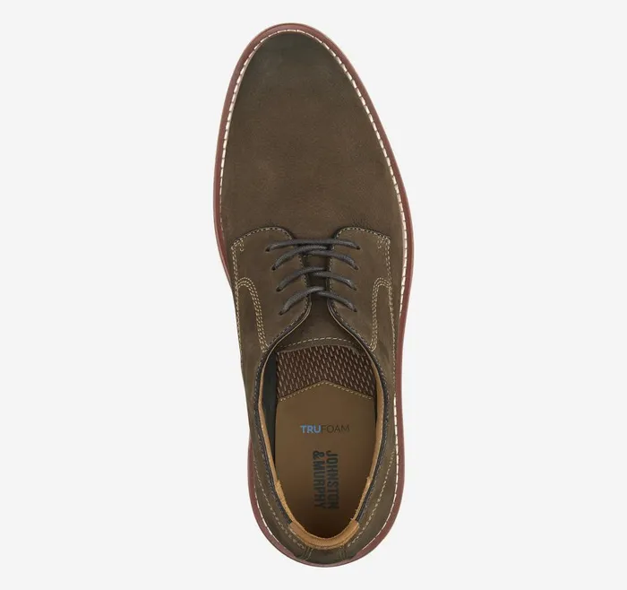 Johnston and Murphy Upton Plain Toe Dark Brown Nubuck Men LaceUps Johnston and Murphy Upton Plain Toe Dark Brown Nubuck Men LaceUps