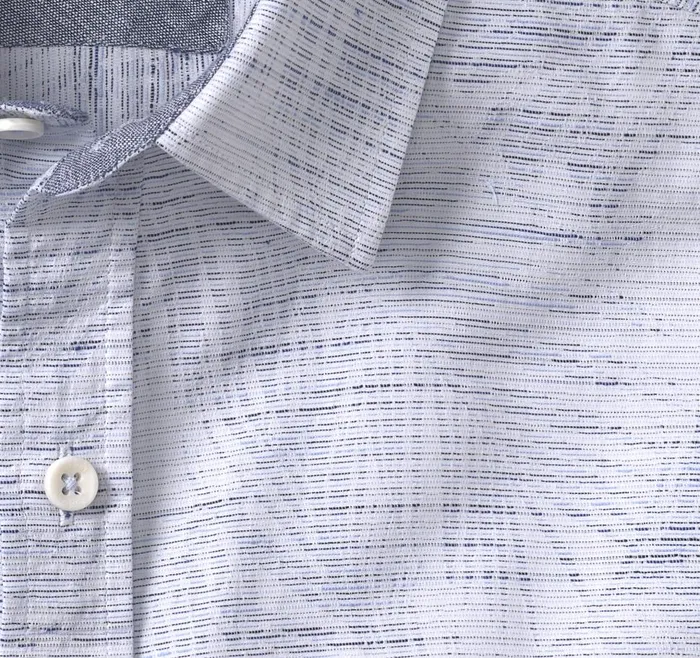 Johnston and Murphy Washed LinenBlend Shirt Blue Foliage Stripe Men Shirts Johnston and Murphy Washed LinenBlend Shirt Blue Foliage Stripe Men Shirts