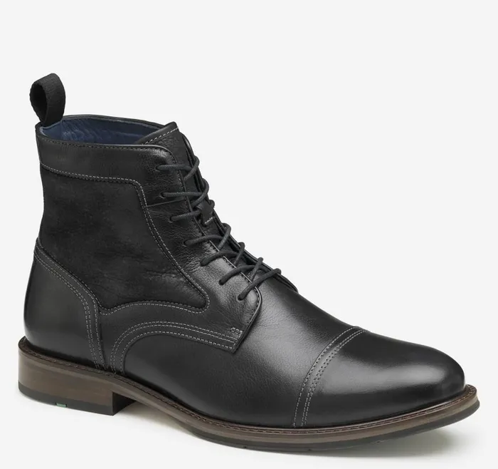 Johnston and Murphy XC Flex Raleigh Cap Toe Shearling Boot Black Full Grainshearling Men Boots Johnston and Murphy XC Flex Raleigh Cap Toe Shearling Boot Black Full Grainshearling Men Boots