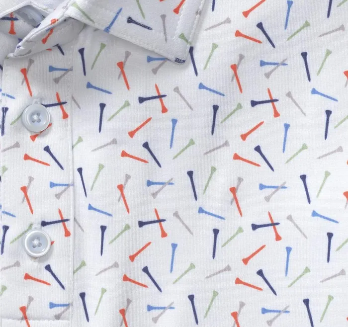 Johnston and Murphy XC4 Performance Polo White Multi Golf Tee Men Golf Johnston and Murphy XC4 Performance Polo White Multi Golf Tee Men Golf