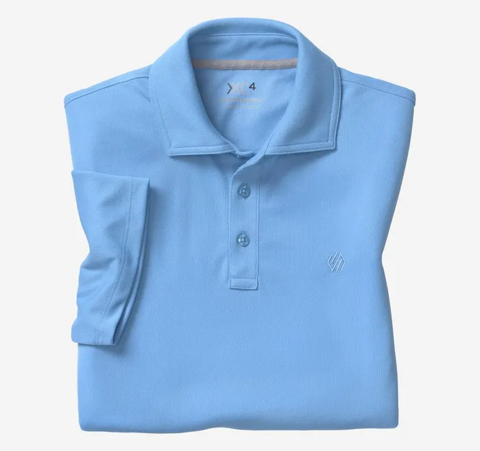 Johnston and Murphy XC4 Performance Solid Polo Cool Degree Light Blue Men Polos and Tees Johnston and Murphy XC4 Performance Solid Polo Cool Degree Light Blue Men Polos and Tees