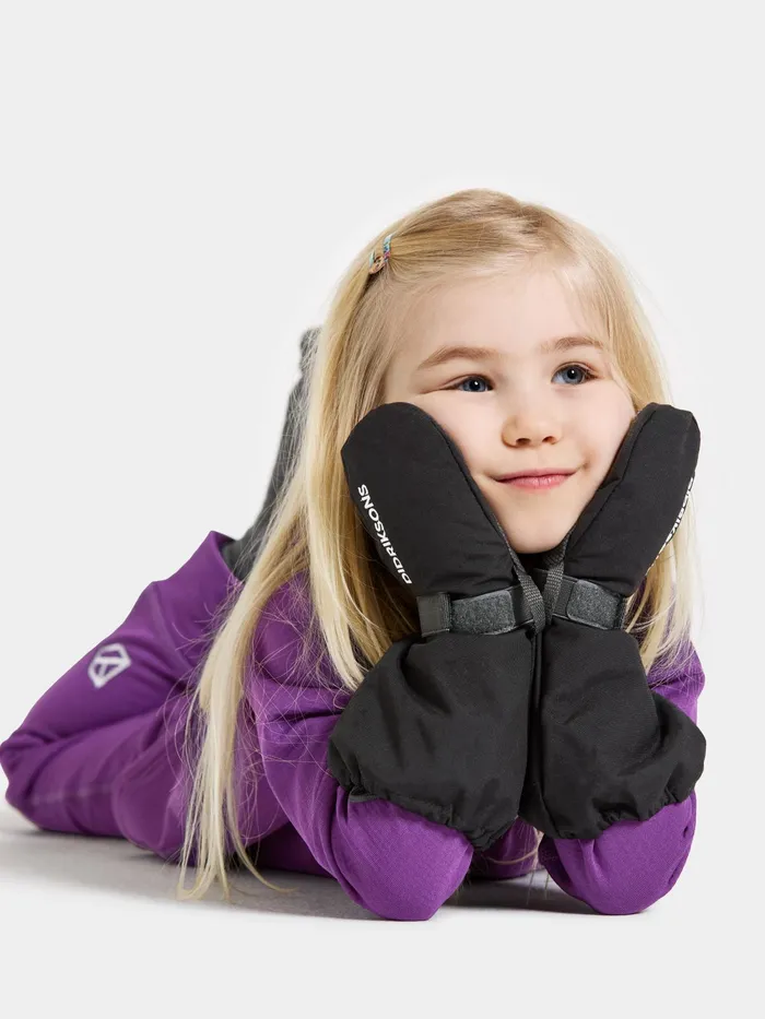 Kids Biggles Mittens Black Didriksons Gloves and Mittens