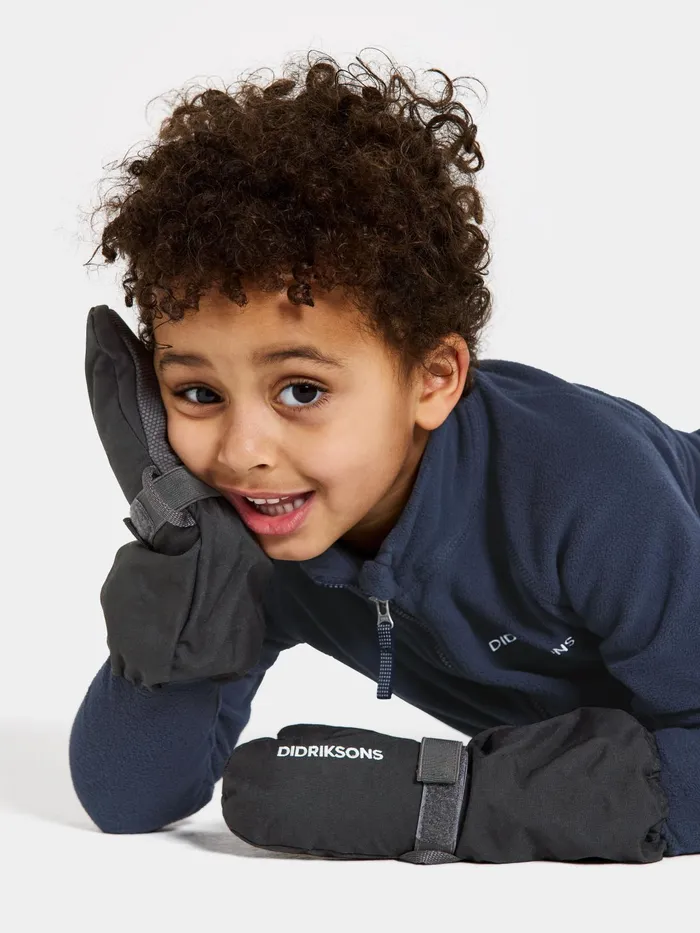 Kids Biggles Mittens Black Didriksons Gloves and Mittens