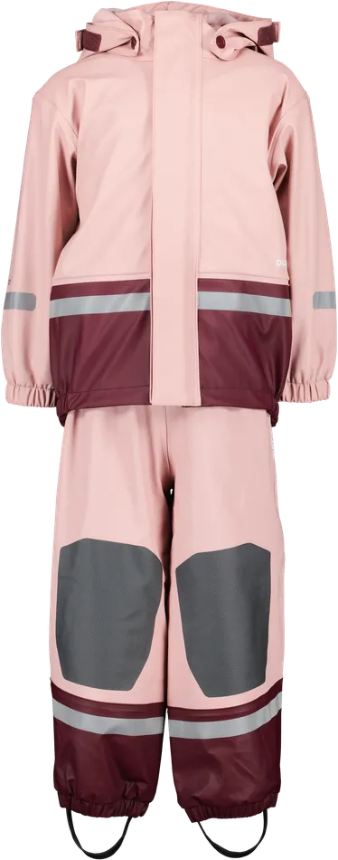 Kids Boardman Set Dusty Pink Didriksons Lined Rain Set