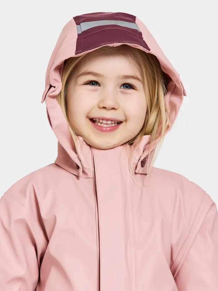 Kids Boardman Set Dusty Pink Didriksons Lined Rain Set