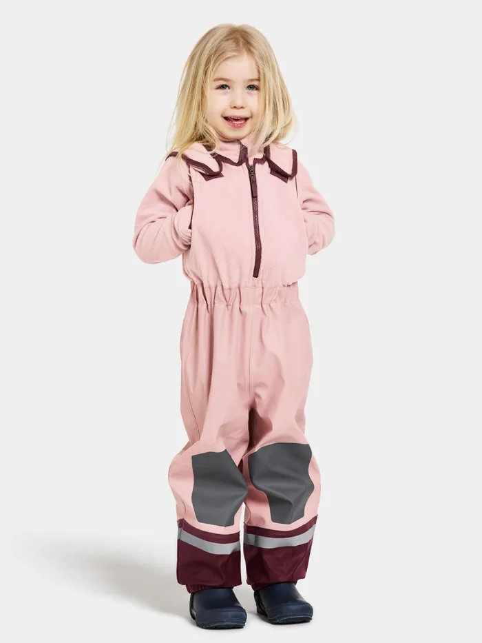 Kids Boardman Set Dusty Pink Didriksons Lined Rain Set