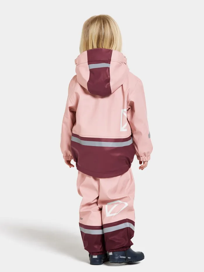 Kids Boardman Set Dusty Pink Didriksons Lined Rain Set