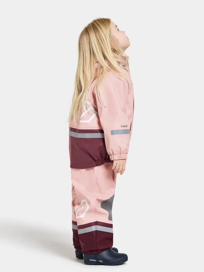 Kids Boardman Set Dusty Pink Didriksons Lined Rain Set