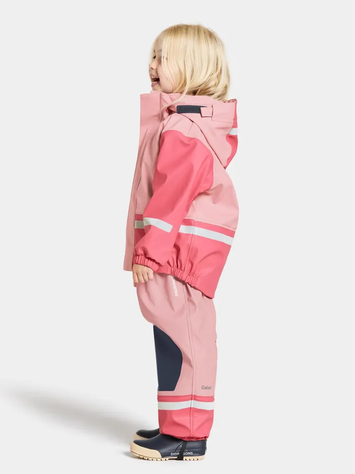 Kids Boardman Set Soft Pink Didriksons Lined Rain Set
