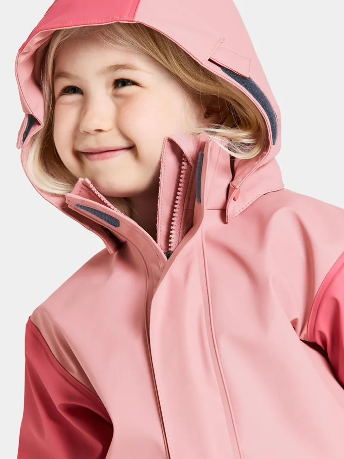 Kids Boardman Set Soft Pink Didriksons Lined Rain Set